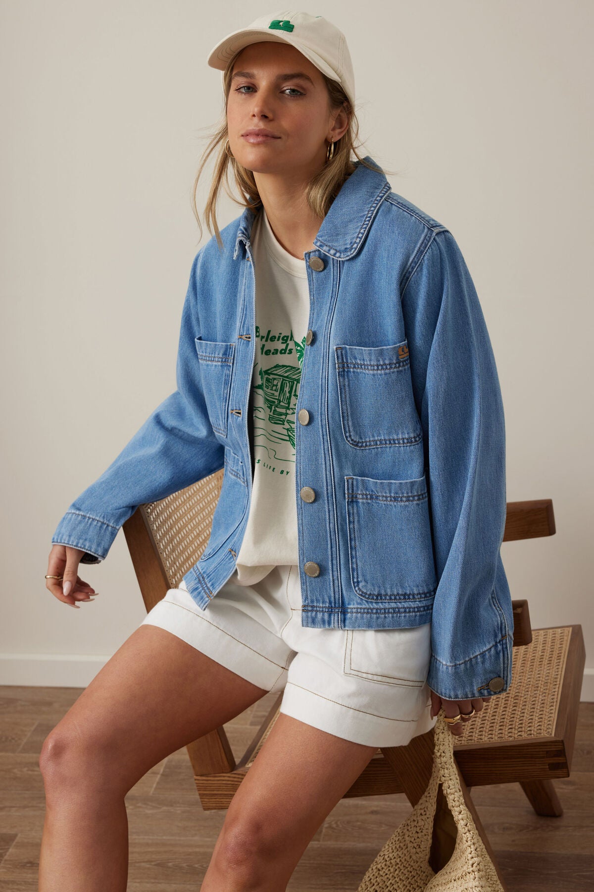 Hannah Denim Jacket in Vintage Blue