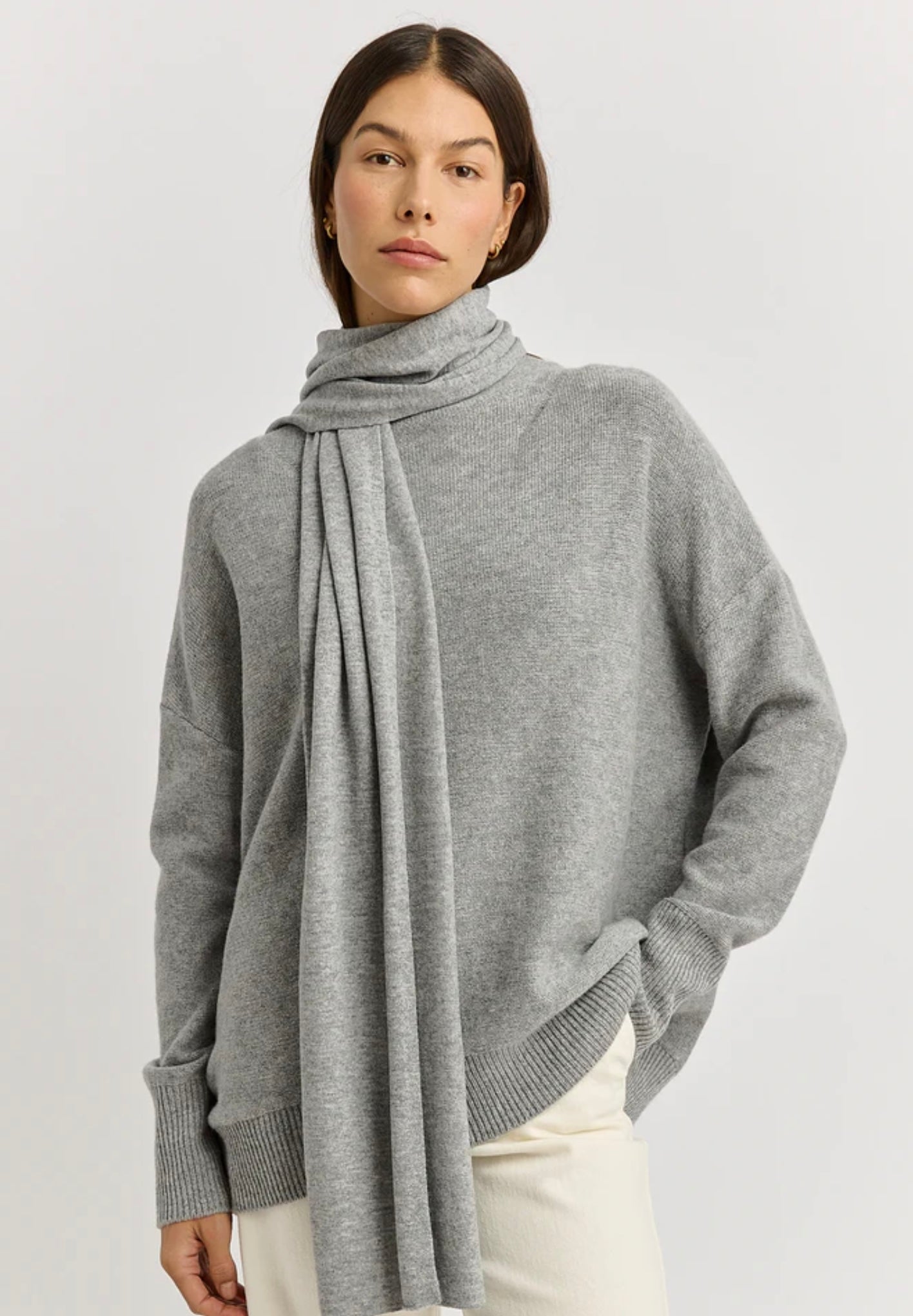 Toorallie Fine Merino Wool Scarf Light Ash