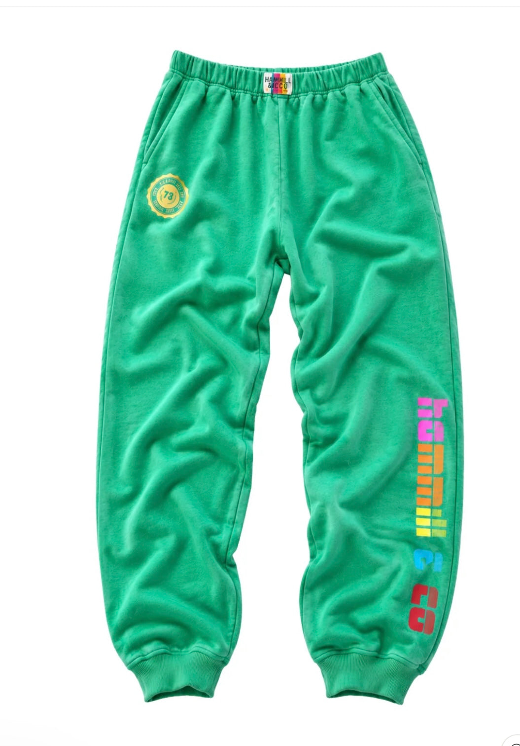 Hammill and Co BAGGY HIGH TIDE TRACK PANT - GREEN