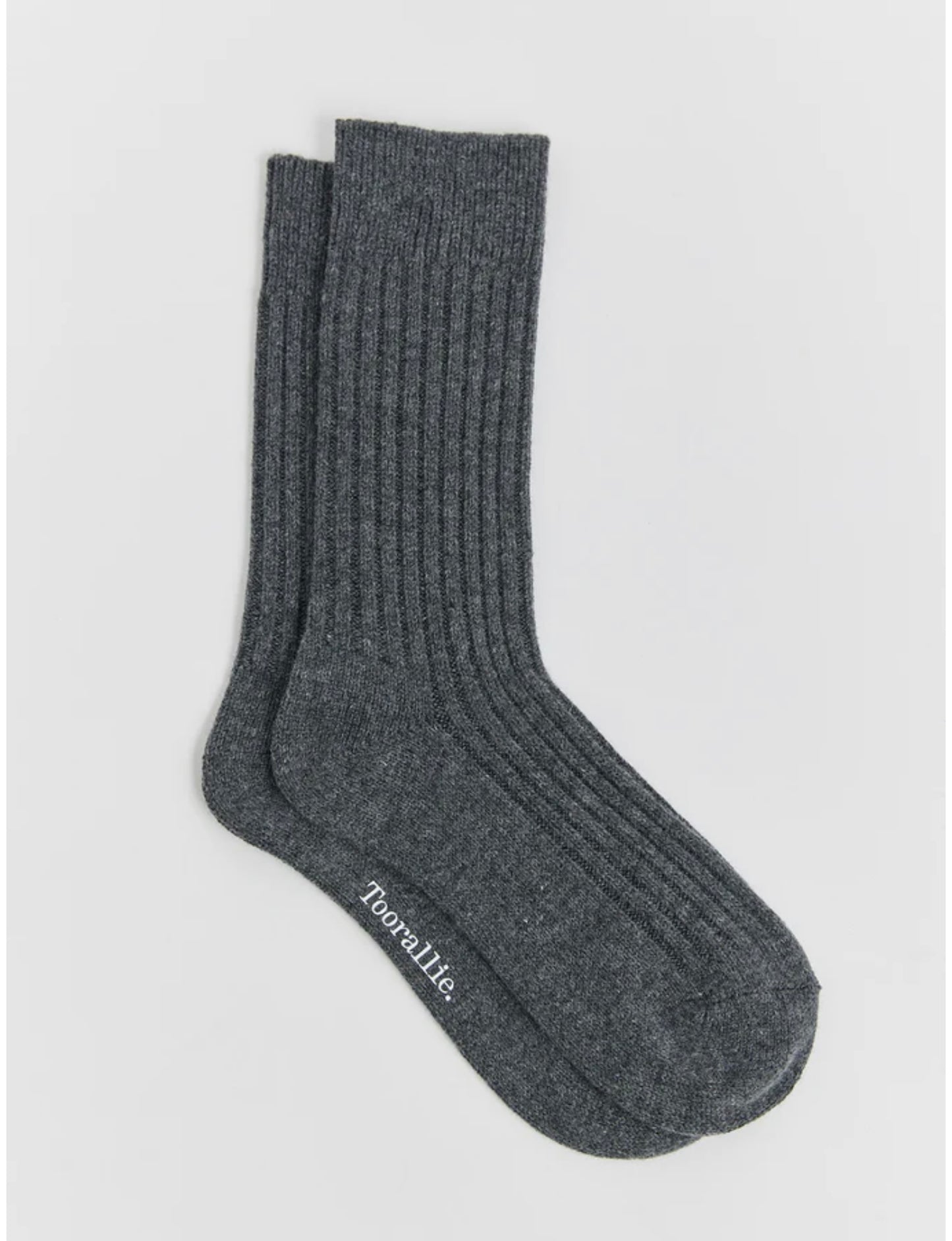 Tooralie Ribbed Merino Socks, Zinc
