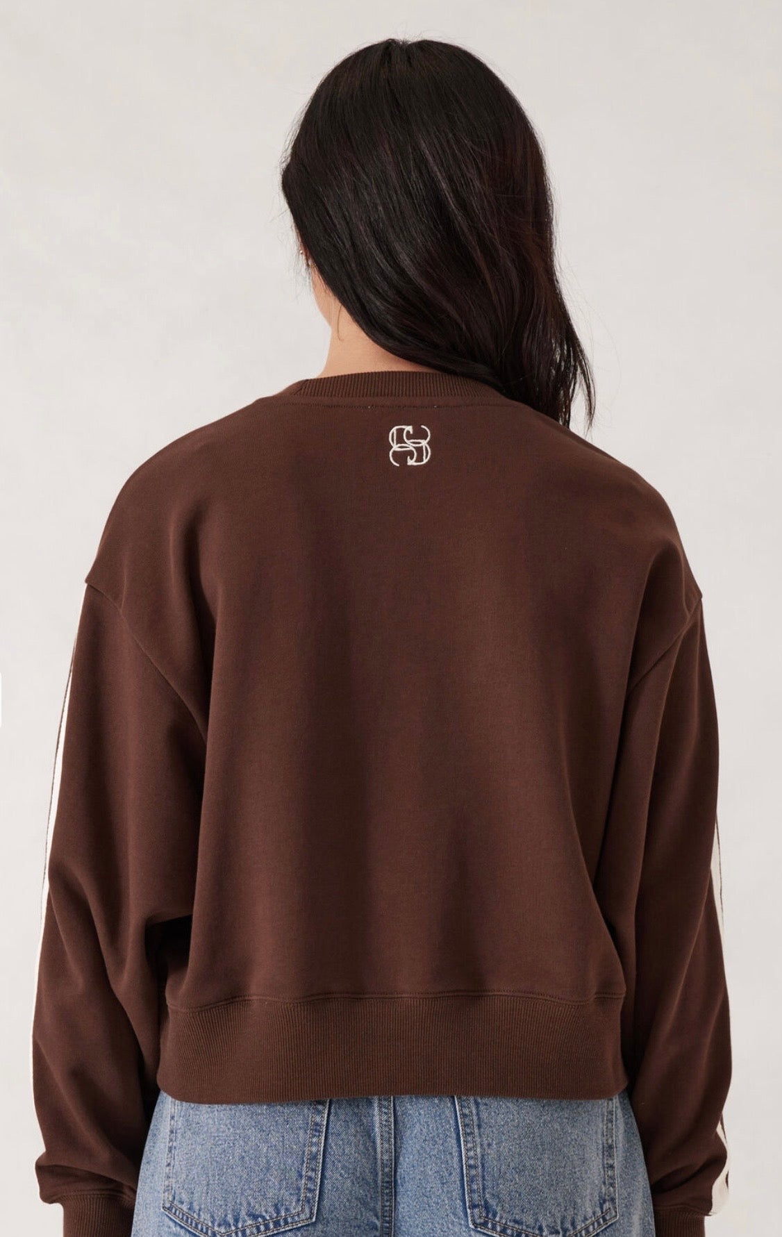 Sasha Sporty Slouchy Crew Side Stripe