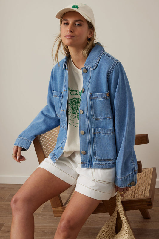 Hannah Denim Jacket in Vintage Blue