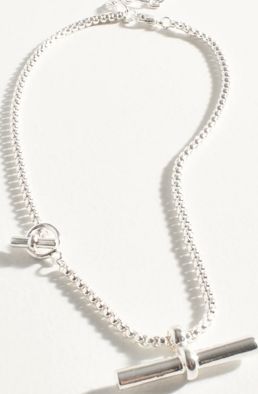 Silver toggle necklace