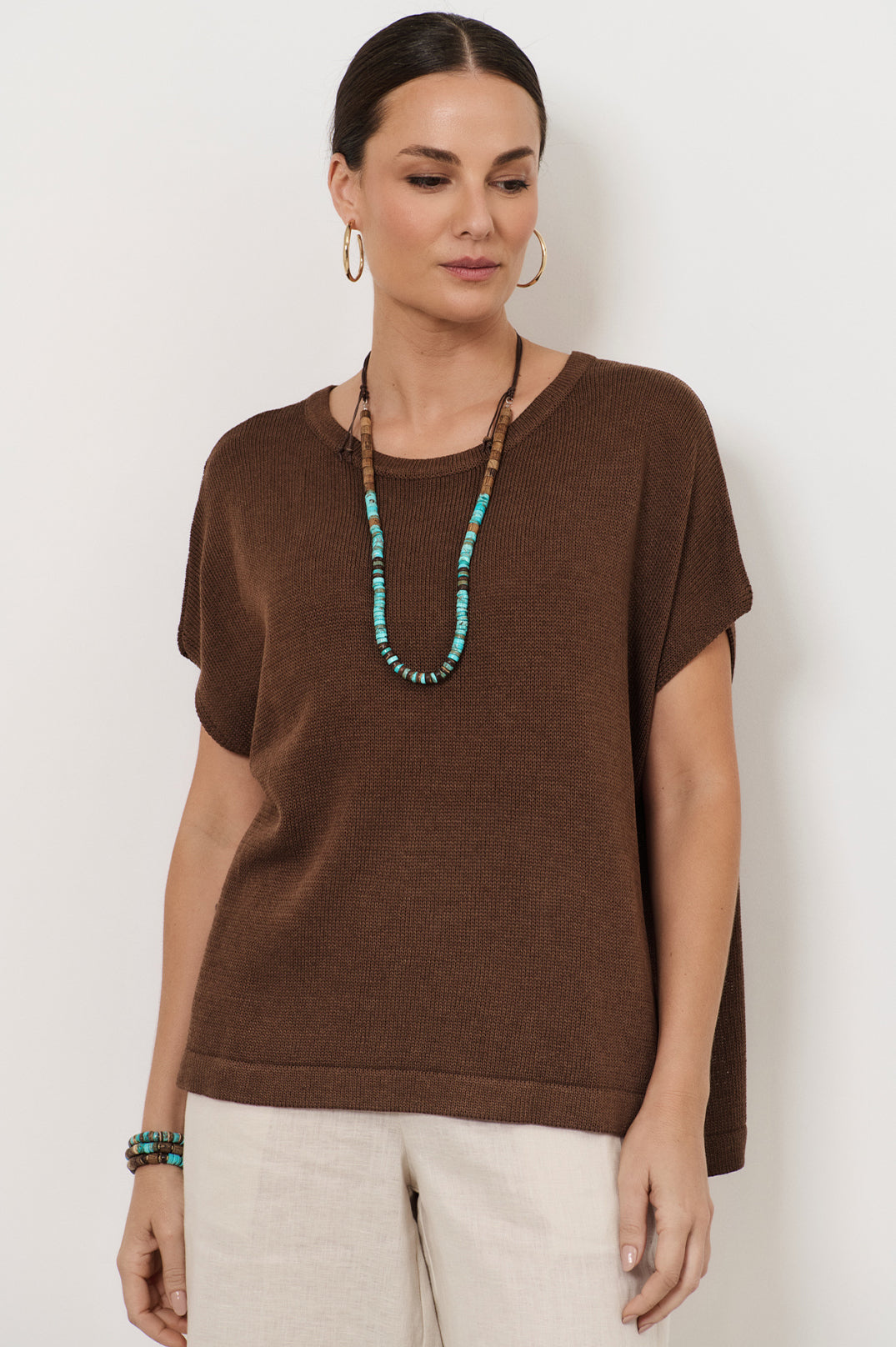 Stone and Timber Tie Back Layering Necklace