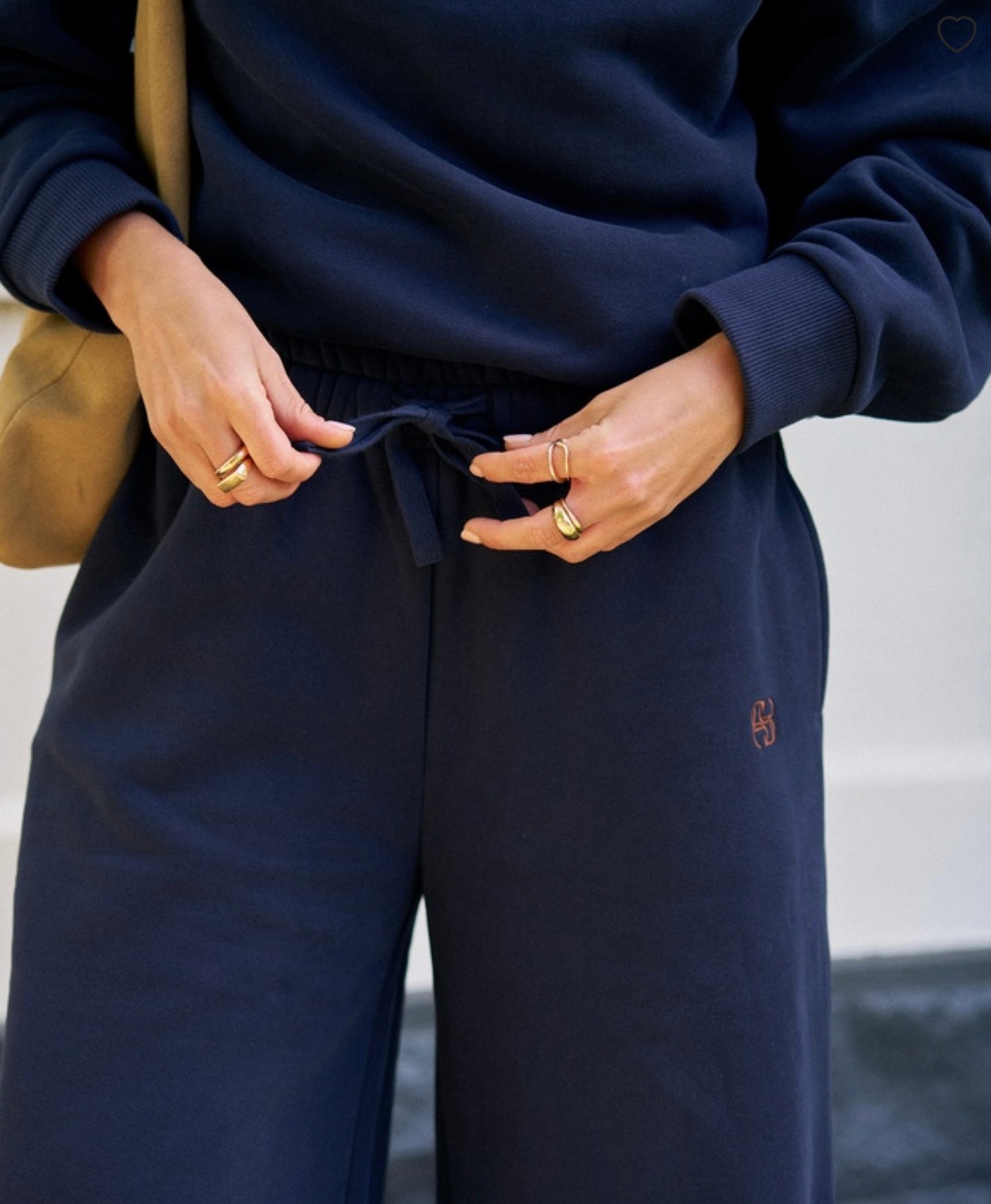 Ceres life Ivy wide leg trackpant navy