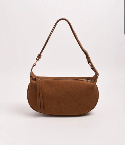 Harper Faux Suede handbag, Tan