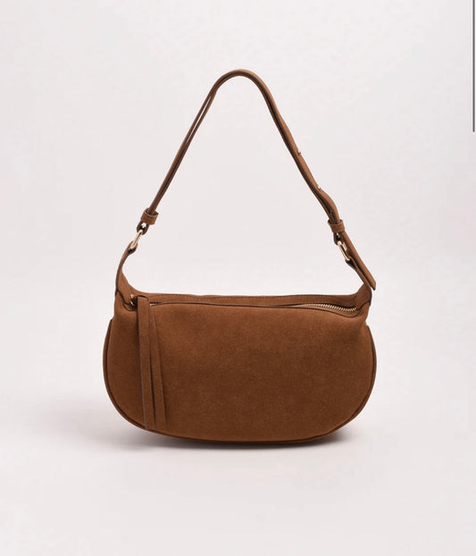 Harper Faux Suede handbag, Tan