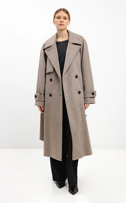 In Avati Cappuccino Belted Wool Coat
