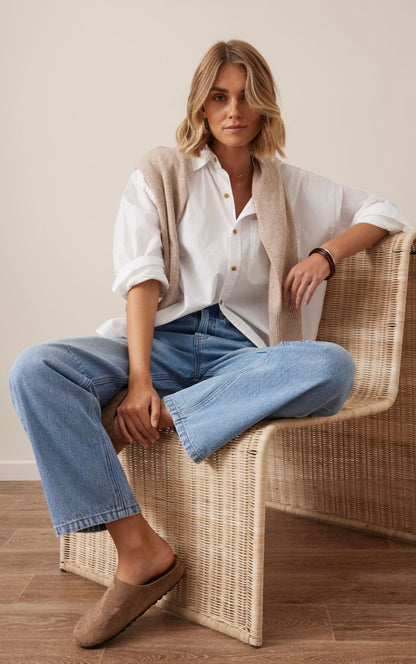 Ceres Life Peta Oversized Shirt White