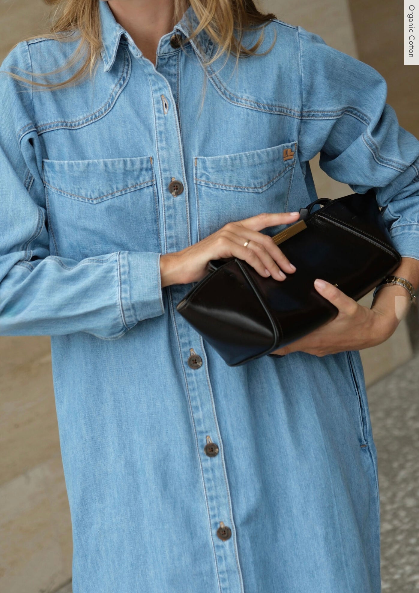 Ceres Life Rae long sleeve denim dress