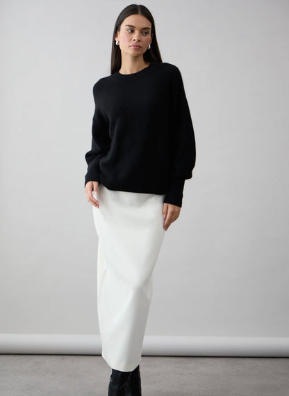 Mia Fratino Noelle Cashmere Crew, Black