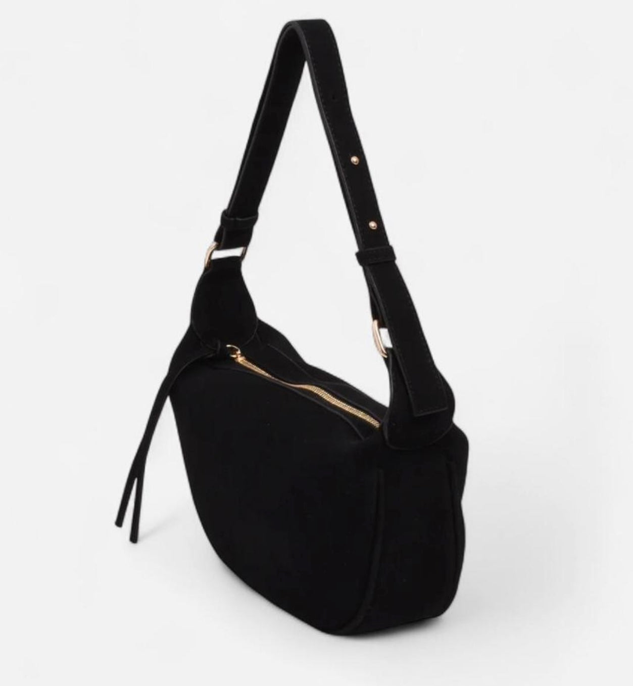 HarperFauxSuede Handbag, Black