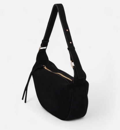 HarperFauxSuede Handbag, Black