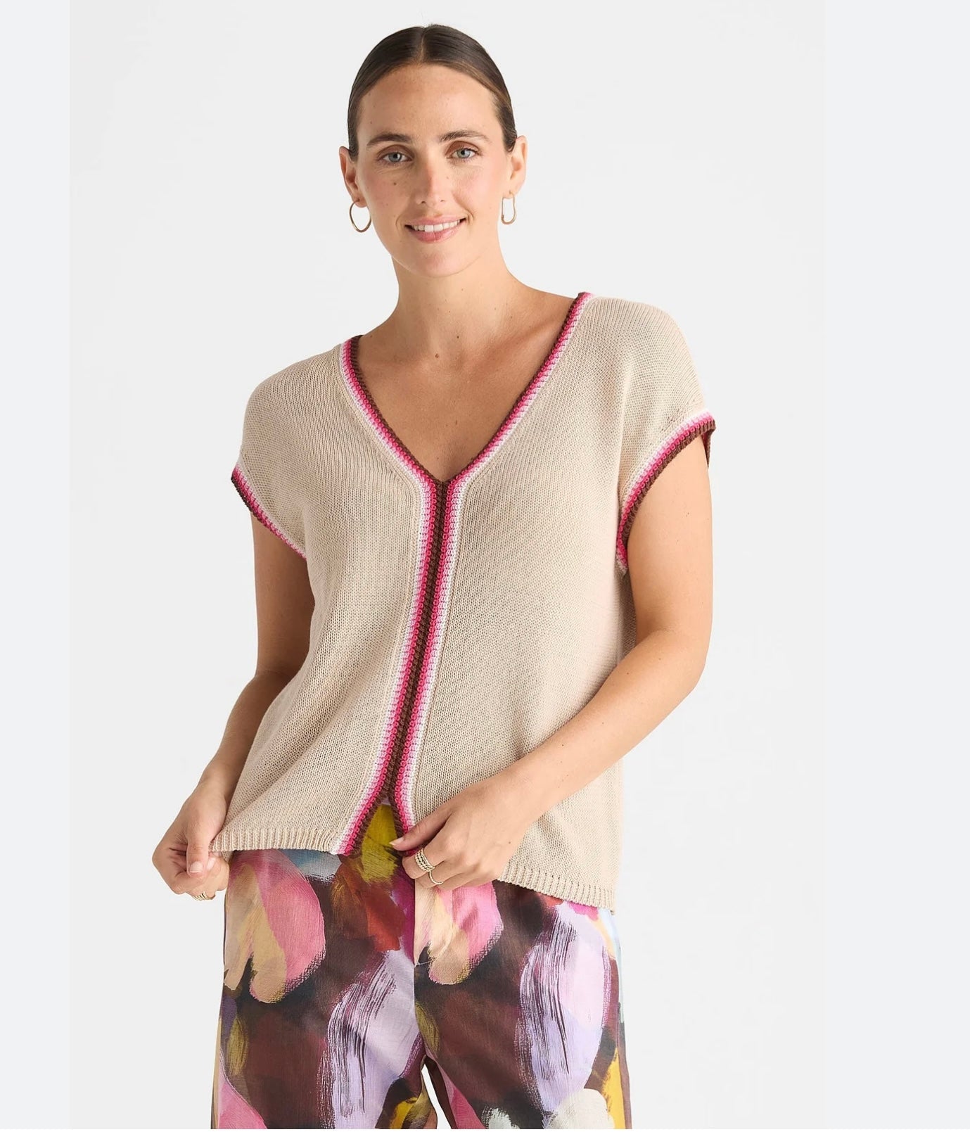 Zacket& Plover Crochet Trim Vest Raspberry