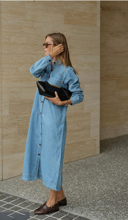 Ceres Life Rae long sleeve denim dress