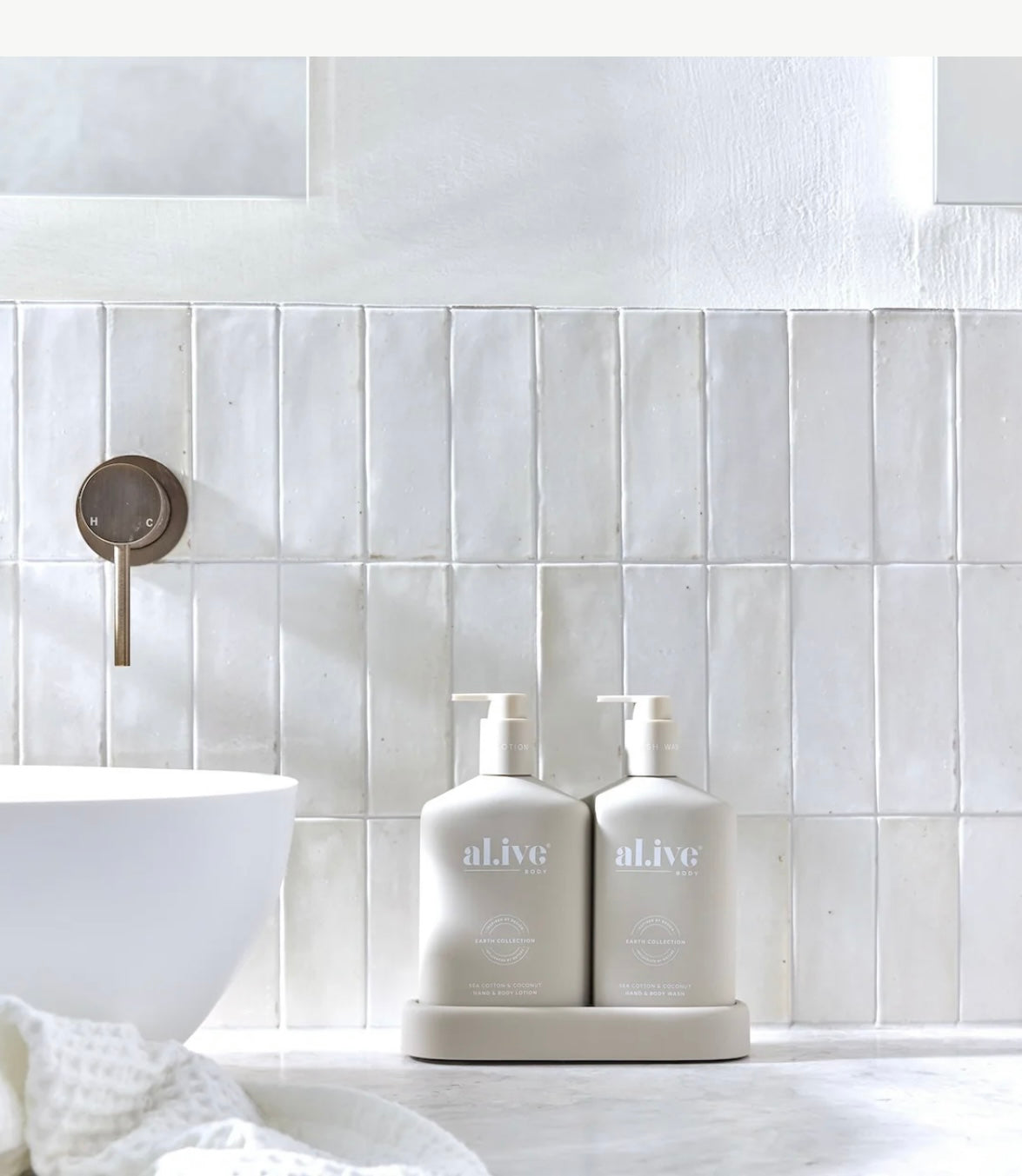 Al.ive sea cotton and coconut hand and body wash duo