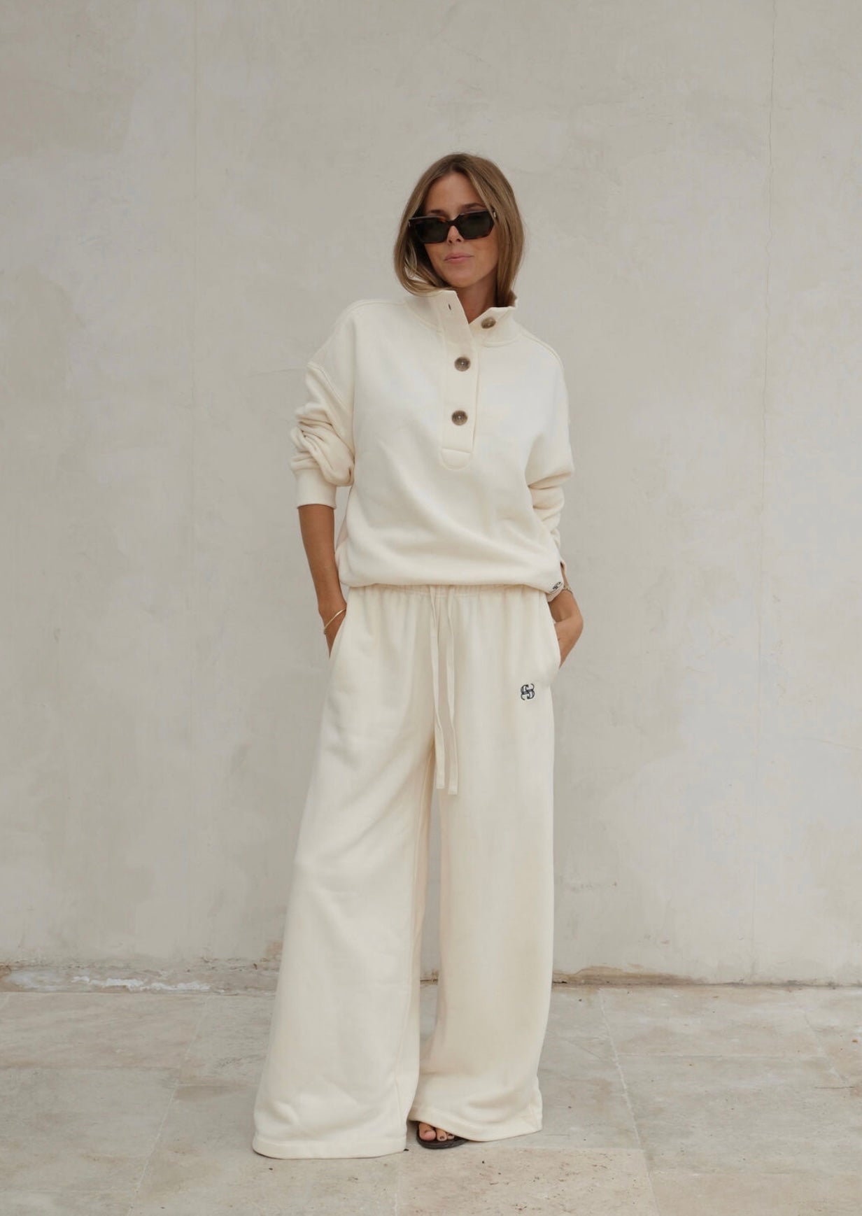 Marli button sweat Marshmallow