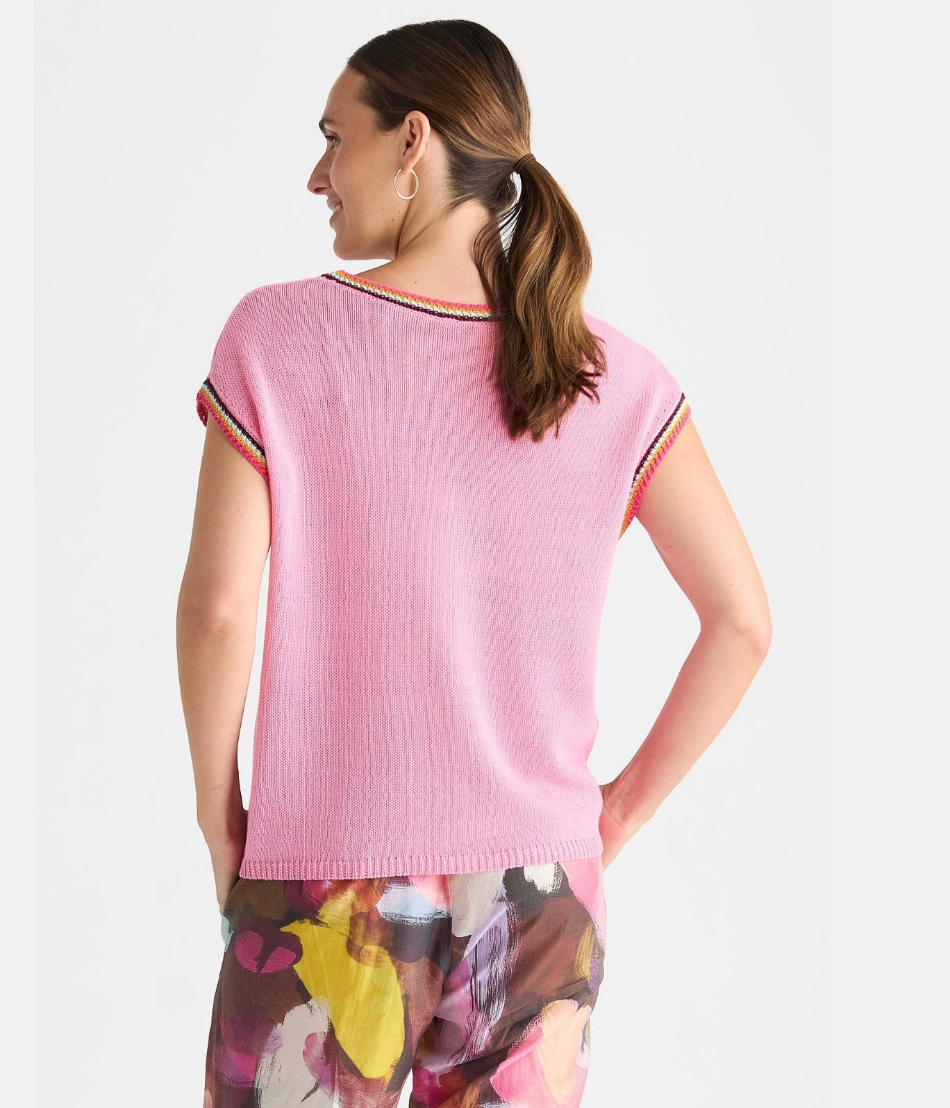 Zacket & Plover Crochet Trim Vest Begonia Pink