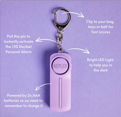 Kepler Personal Alarm Keychain Purple