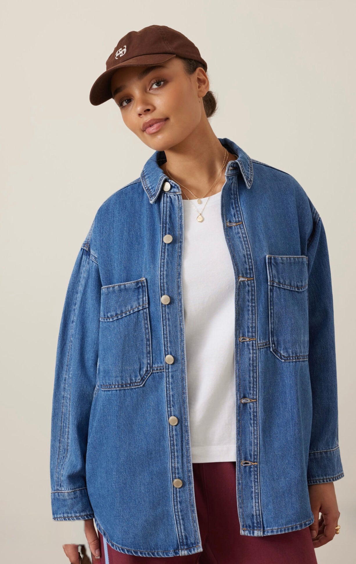 Ceres Life Bobbi Side Pocket Denim Shacket