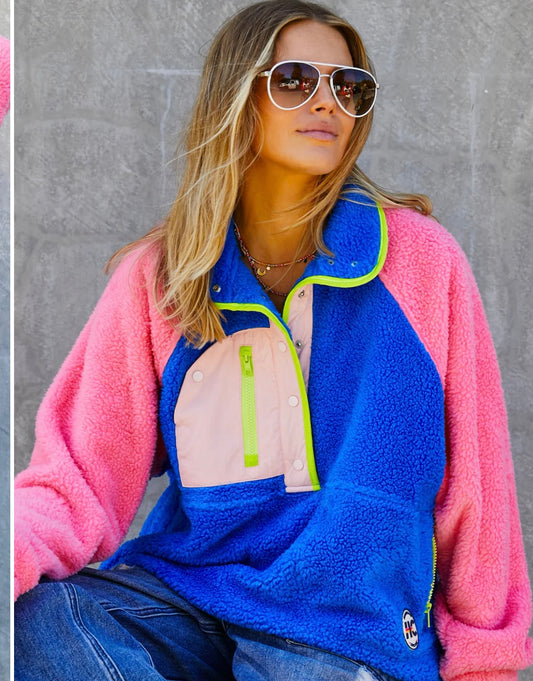 Vintage Polar fleece pink/royal blue