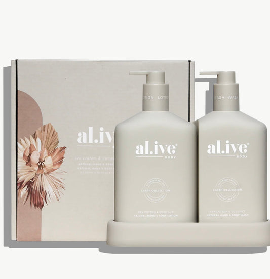 Al.ive sea cotton and coconut hand and body wash duo