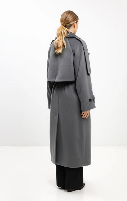 In Avati Long Belted Wool Coat