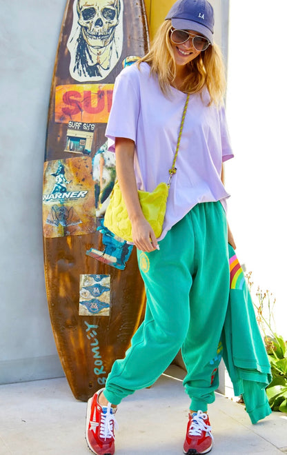 Hammill and Co BAGGY HIGH TIDE TRACK PANT - GREEN