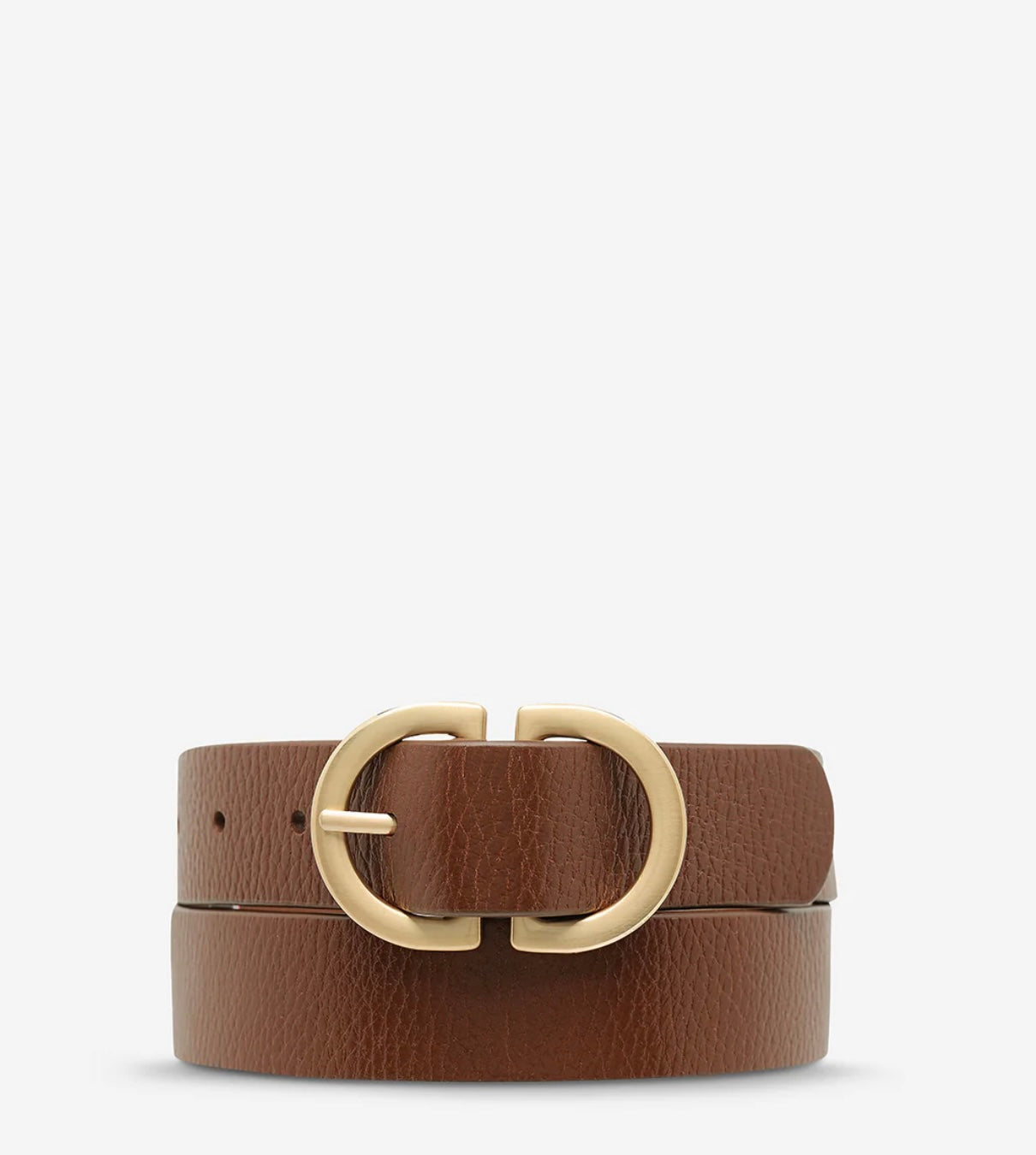 Status Anxiety In Reverse Belt tan/gold