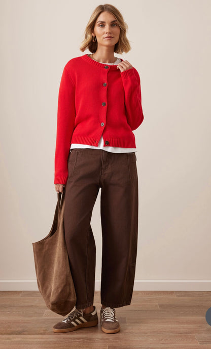 Ceres Life Nelly Long Sleeve Cardigan Fiery Red