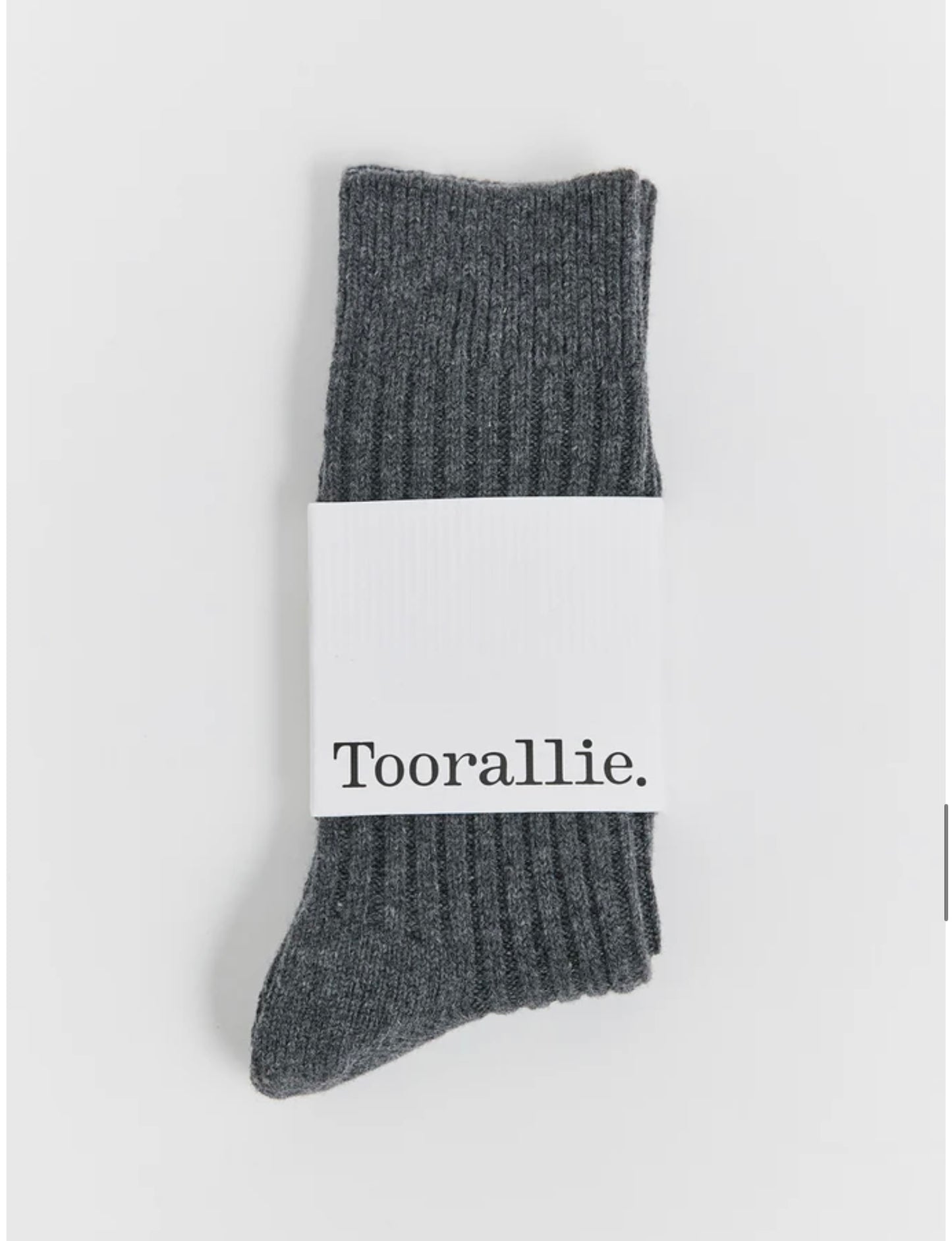 Tooralie Ribbed Merino Socks, Zinc