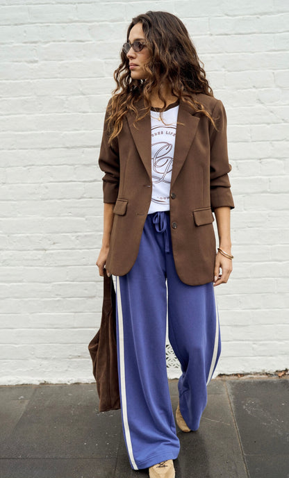 Ceres Life Gigi wide leg track pants, washed navy
