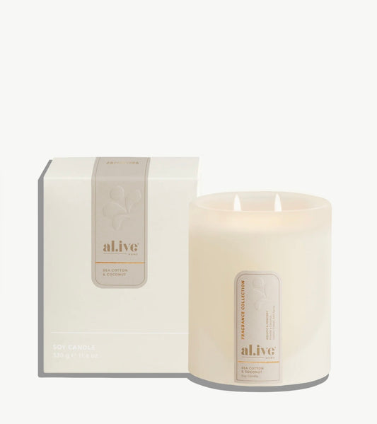 Al.ive Sea Cotton and Coconut Soy Candle