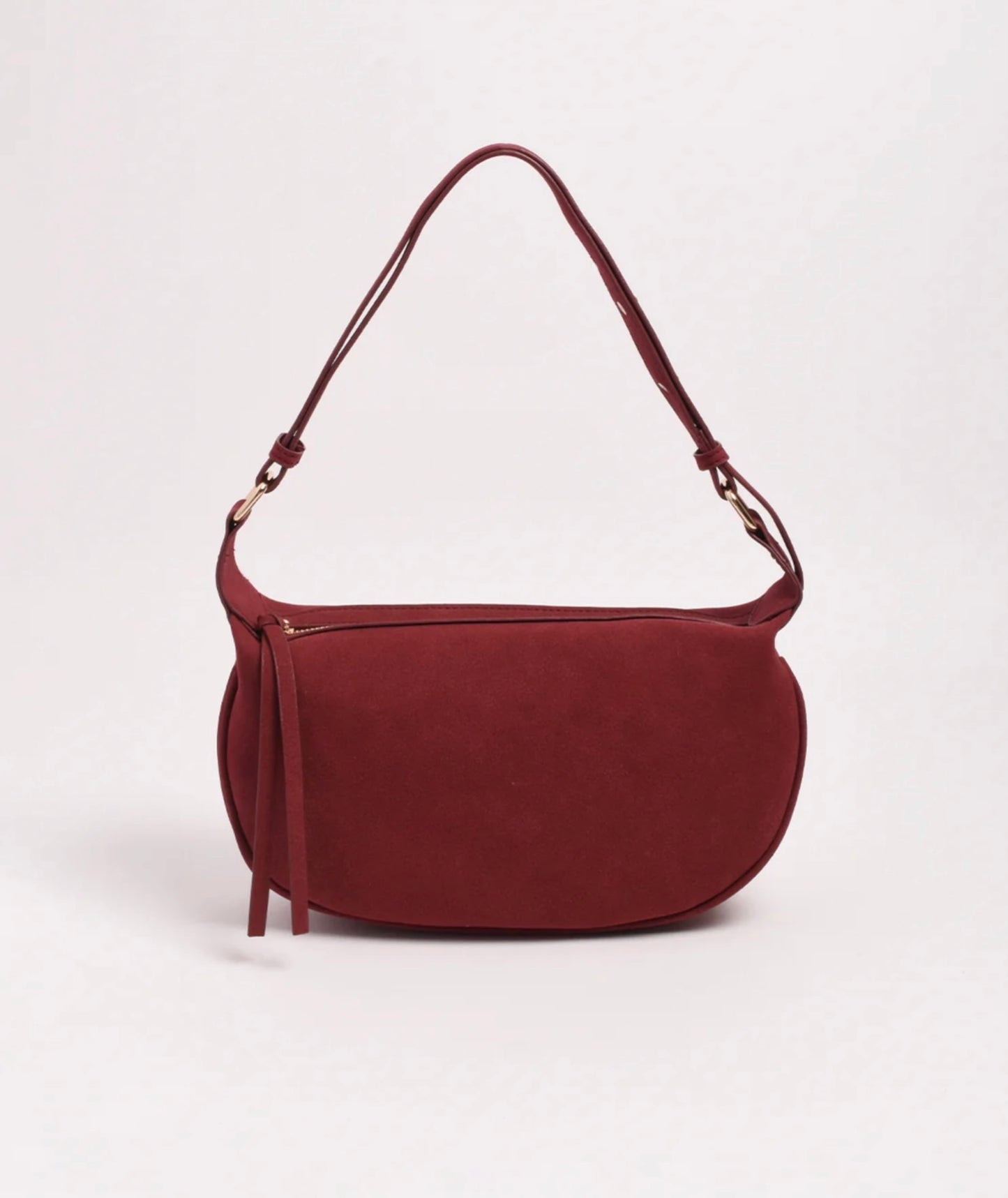 Harper Faux Suede Handbag, Wine