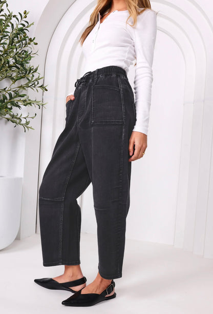 Monaco Jeans Leo Barrel leg, Black