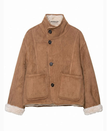 Sienna Reversble Teddy Jacket - Tan/Natural