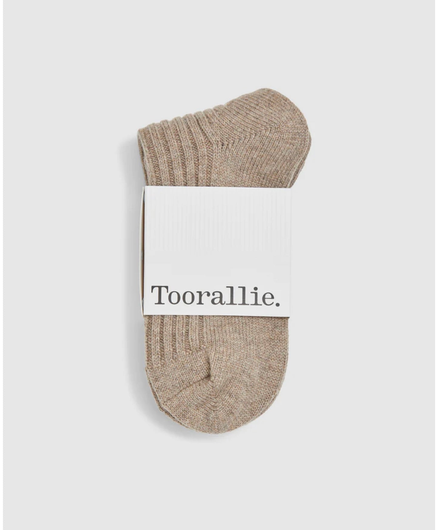 Toorallie Ribbed Merino Socks, Oat