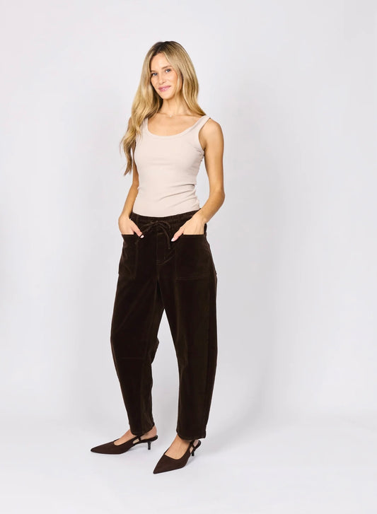 Monaco Jeans Leo Barrel Cord Jeans, Chocolate