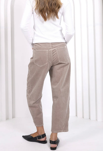 Toni cord barrel leg jeans Latte