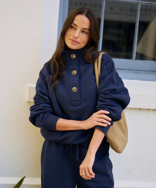 Marli button sweat Navy