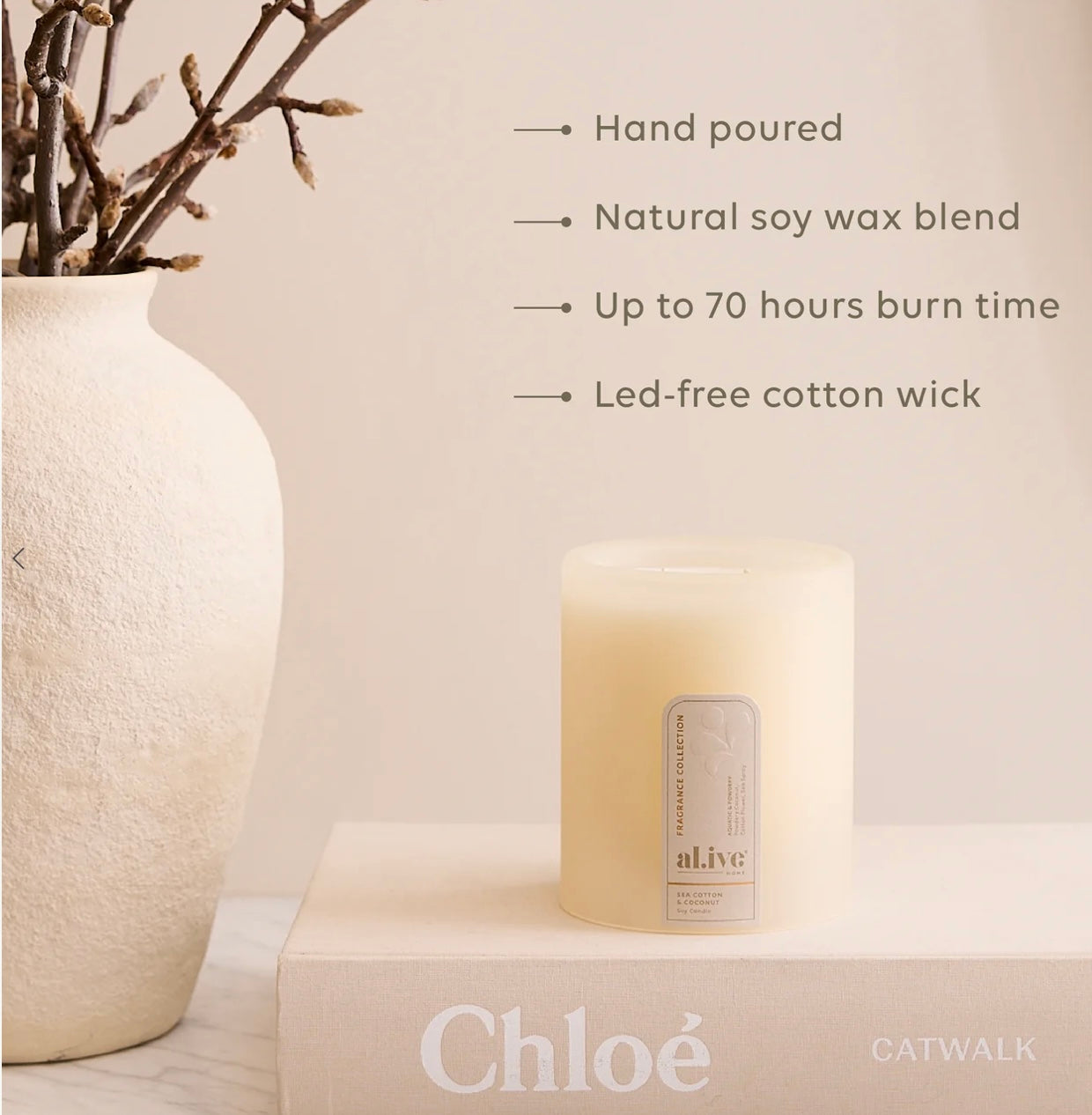 Al.ive Sea Cotton and Coconut Soy Candle