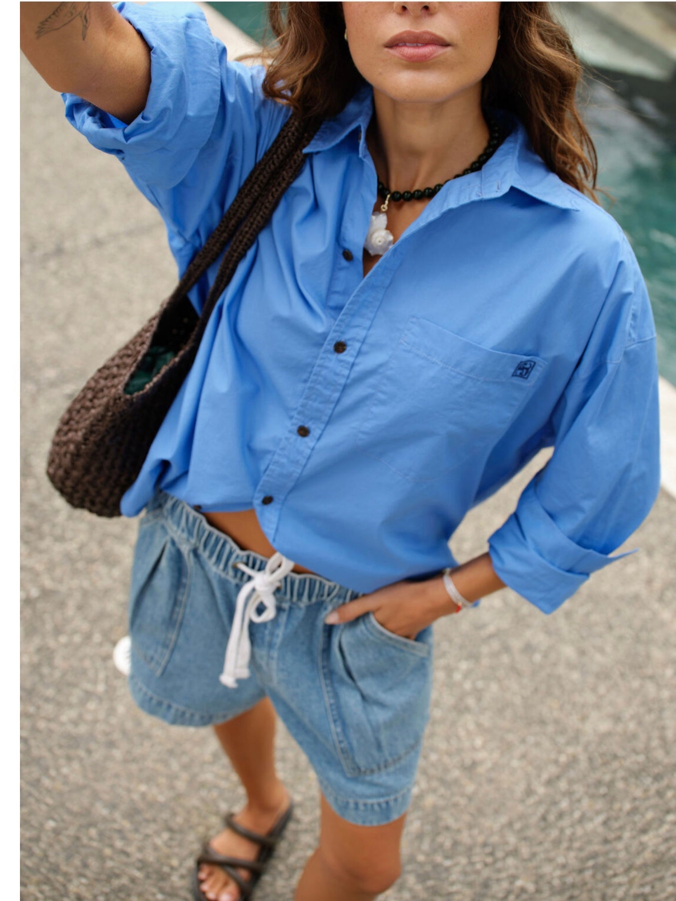 Peta oversized shirt - Amalfi Blue