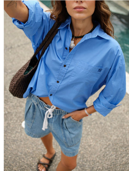 Peta oversized shirt - Amalfi Blue