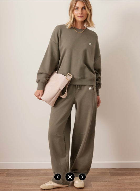 Quinn slouchy crew Washed Olive