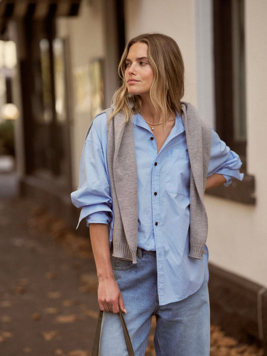 Ceres Life Peta Oversized shirt, sky blue