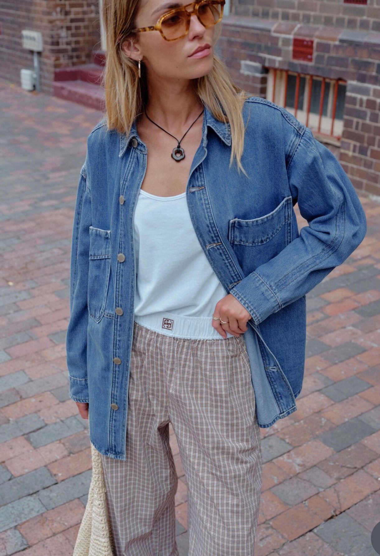 Ceres Life Bobbi Side Pocket Denim Shacket