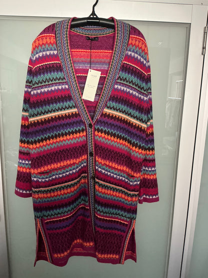 Ivko Geometric stripe Coatigan