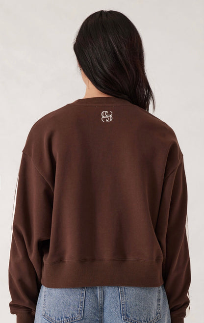Sasha Sporty Slouchy Crew Side Stripe