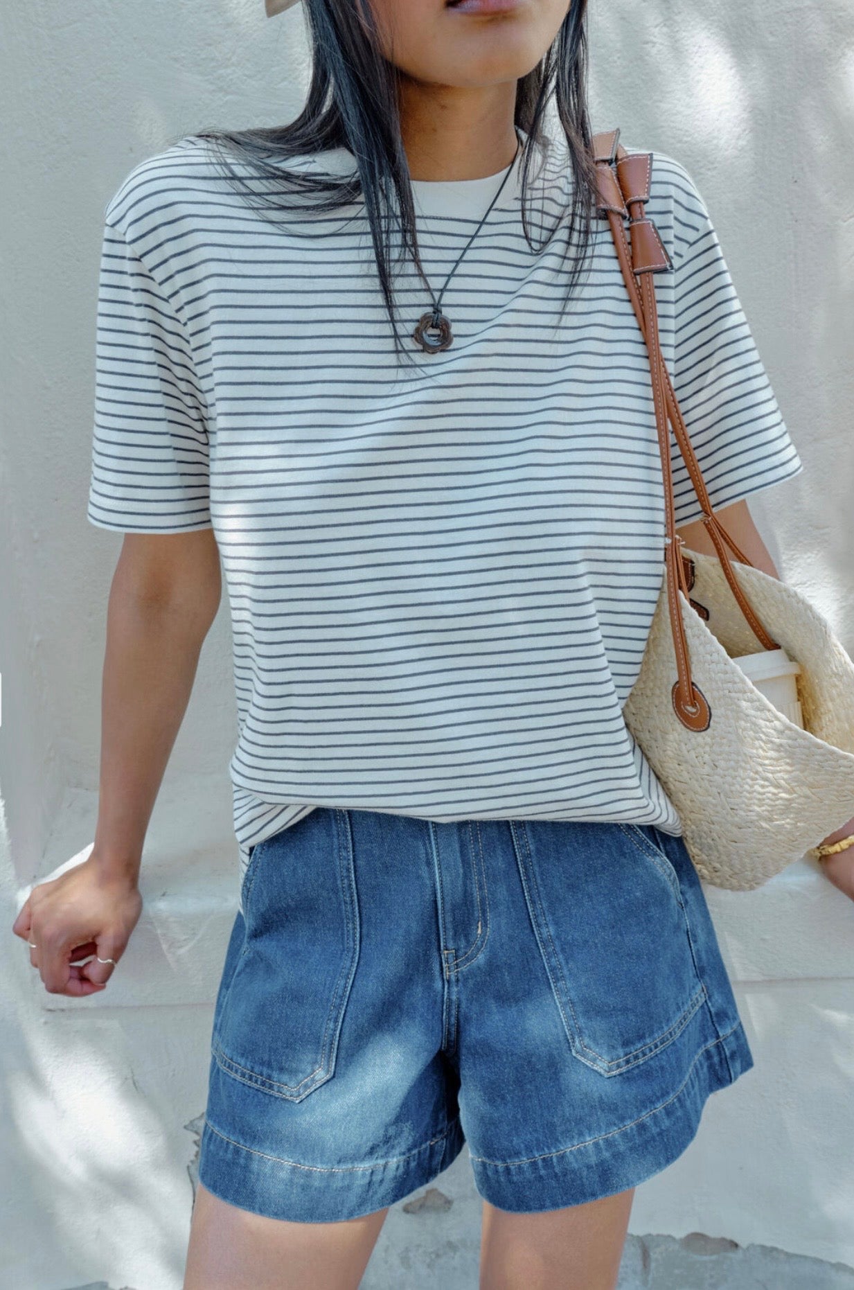 Stevie Slouchy Tee in White