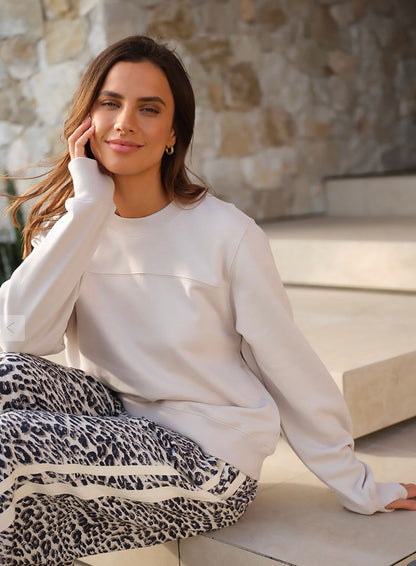 Alba Seamed Fleece Top Almond